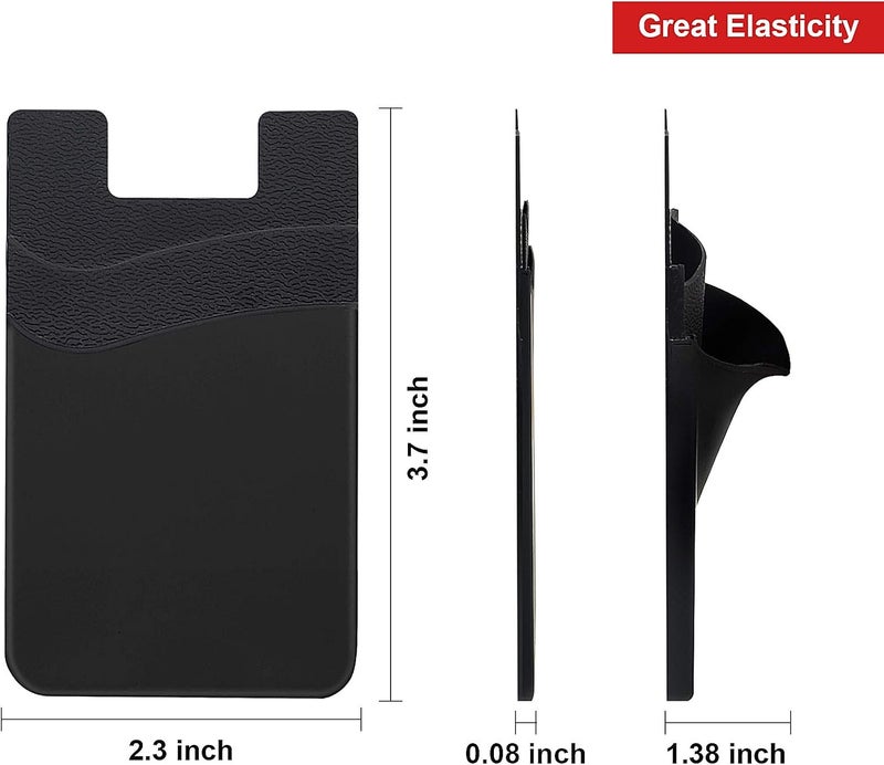 Senose Phone Card Holder, Phone Wallet Stick On Double Pocket for Back of Cellphone Silicone Credit Card, Business Card & Id Compatible for iPhone Samsung Any Smartphone Pack of 6 - Image 5